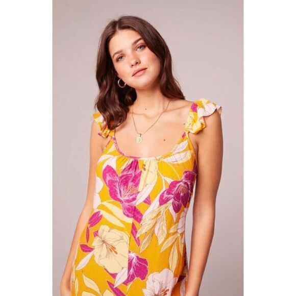 BAND OF GYPSIES COLLECTIVE - NWT “Euphoria” Gold Floral Wide-Leg Jumpsuit. Sz M - Picture 9 of 16